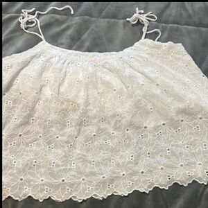 Dex Ivory Floral Embroidered Tank Top